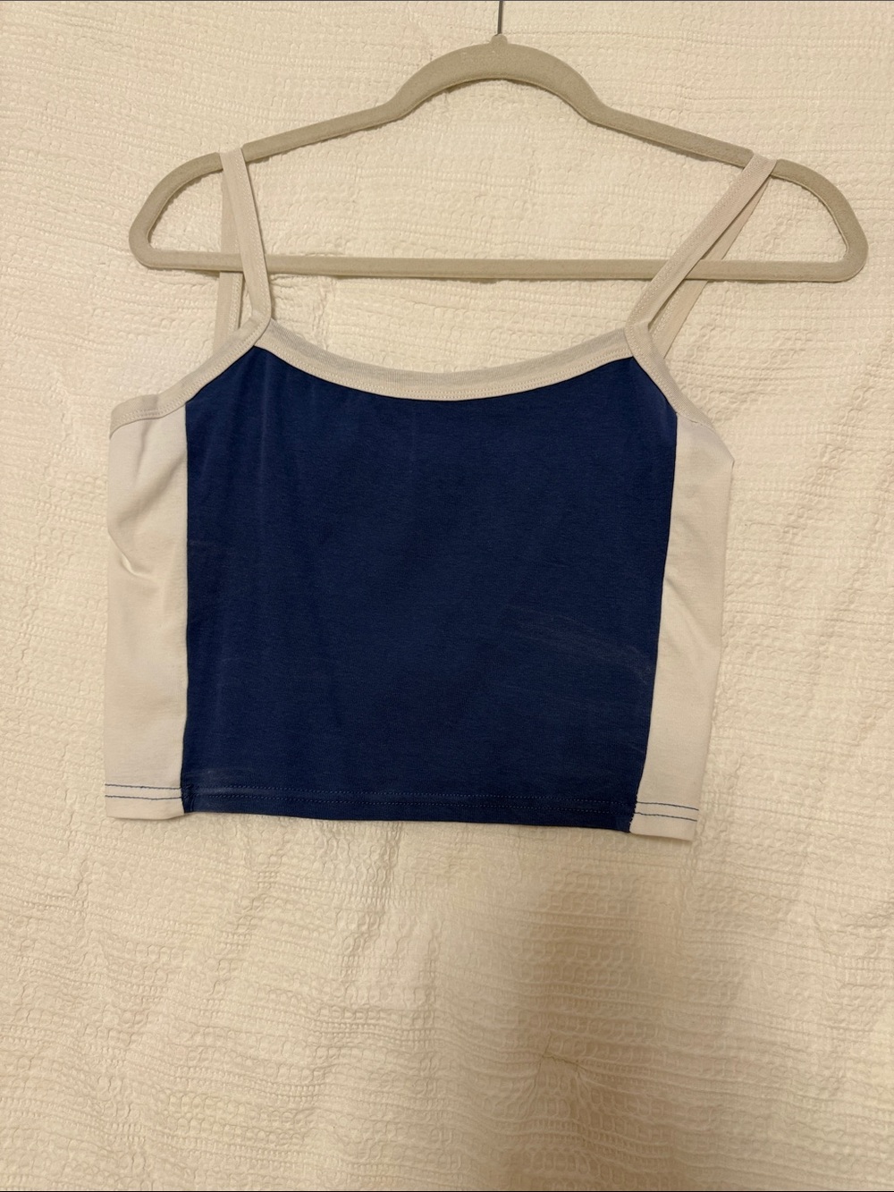Classic Navy and White Cropped Cami Tank Top